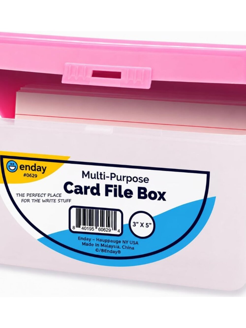 Index Card Box Pink 3x5 Index Card Holder, Index Card Organizer, Flash Card Hold